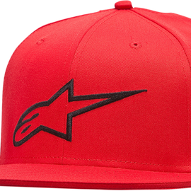 Ageless Flat Bill Hat - Red/Black - Small/Medium