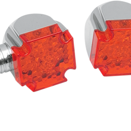 LED Maltese Marker Lights - Chrome/Red