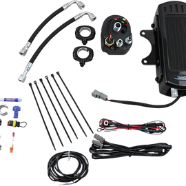 Oil Cooler Kit - Gloss Black - Side Mount - Softail