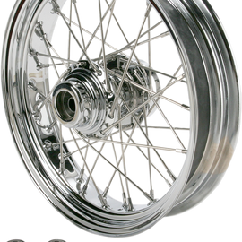 Front Wheel - 40 Spoke - Single Disc/No ABS - Chrome - 16"x3.50" - '86-'99 FLST