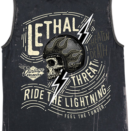 Ride the Lightning Tank Top - Navy - Large