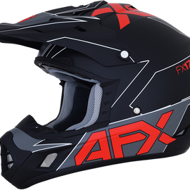 FX-17 Helmet - Aced - Matte Black/Red - 2XL