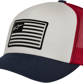 Flag Hat - Snapback - White/Navy/Red - One Size