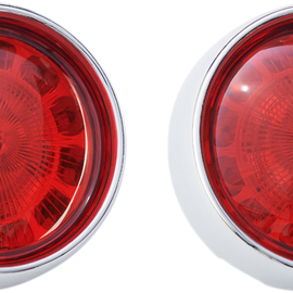 Bullet Turn Signal - 1156 - Chrome - Red Lens