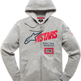 Title Zip-Front Hoodie - Gray - Large