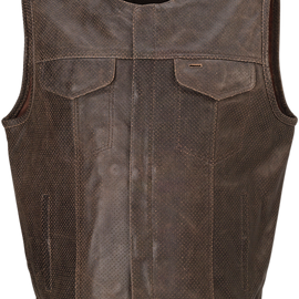 Ganja Leather Vest - Brown - 5XL