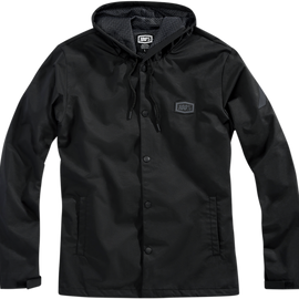 Tempus Hooded Snap Jacket - Black - XL