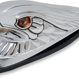 Eagle Head with Lights - Amber Eyes - Large - Chrome