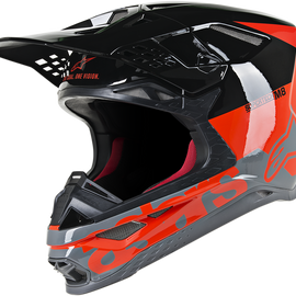 Supertech M8 Helmet - Radium - MIPS - Red Fluo/Black/Mid Gray Glossy - Small