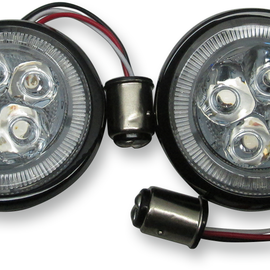 Rear Signal Light Inserts - Black - Red Lens