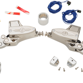 Chrome 9/16" Master Cylinder Hydraulic Handlebar Control Set