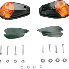 Flush Mount Marker Lights - Black/Amber