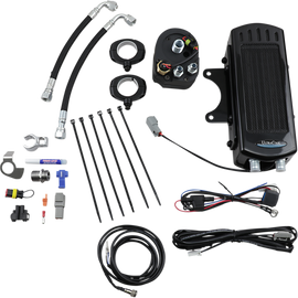 Oil Cooler Kit - Black - Side Mount - Dyna