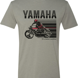 Yamaha Cycle T-Shirt - Stone Gray/Red - Large