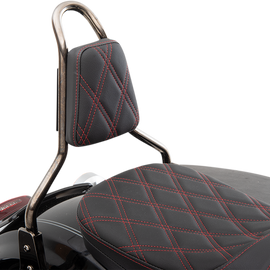 Sissy Bar Pad - Double Diamond - Red - Tapered