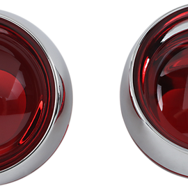 Deep Dish Bezels - Chrome - Red Lenses