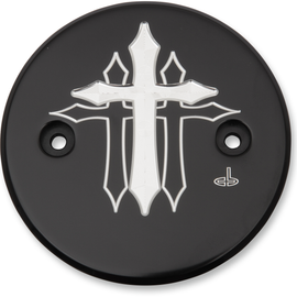 Stator Cover - Cross - Black - Indian