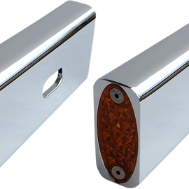 LED Fender Marker Lights 06-17 Dyna - Chrome - Amber LEDS