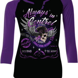 Women's Control T-Shirt - Black/Purple - Small