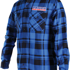 Parts Long-Sleeve Flannel Shirt - Blue/Black - Small