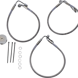 Front Brake Line FXDX 99-05 Clear-Coated Stainless Steel