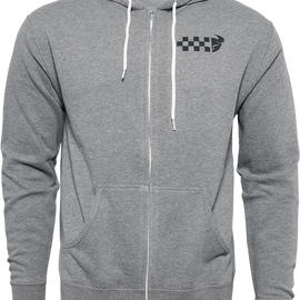 Checkers Fleece Zip - Gray - Large
