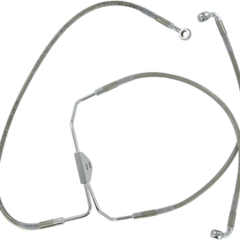 Front Brake Line FL 08-13 Clear-Coated Stainless Steel