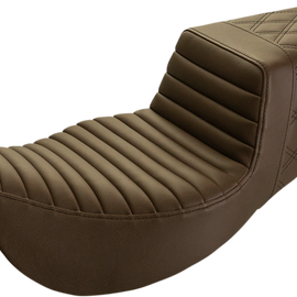 Step Up Seat - Tuck and Roll/Lattice Stitched - Brown -  FLH