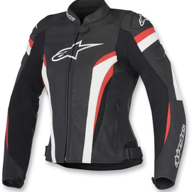 Stella GP Plus v2 Airflow Leather Jacket - Black/White/Red - US 2 / EU 38