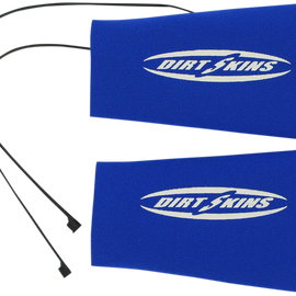 7.5" Inverted Dirt Skins™ Fork Covers - 2 mm Neoprene - Blue/White