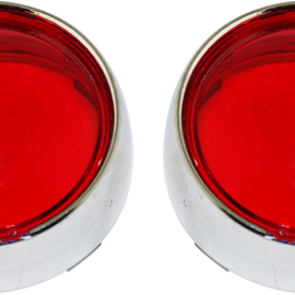 Bullet Signal Lenses - Chrome/Red