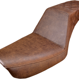 Step Up Seat - Rear Lattice Stitched - Brown - Dyna62729