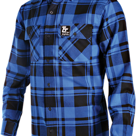 Flannel Shirt - Blue/Black - 2XL