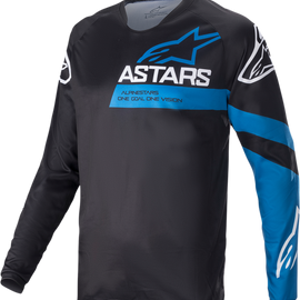 Racer V3 Long-Sleeve Jersey - Black/Bright Blue - Medium