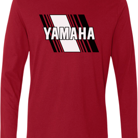 Yamaha Heritage Diagonal Long-Sleeve T-Shirt - Red - Small