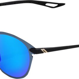 Legere® Sunglasses - Round - Black - Blue Mirror