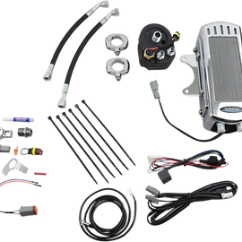 Oil Cooler Kit - Chrome - Side Mount - FLH