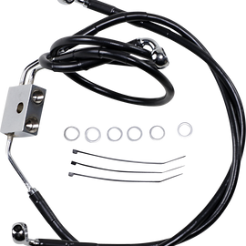 Brake Line - Front - Black - +8" - FXDF '12-'17