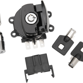 Side Hinge Ignition Switch with Fork Lock - Gloss Black