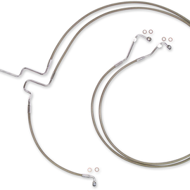 Lower Brake Line - Stainless/Chrome Fittings - Touring568