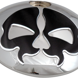 Split Skull Fuel Door - Chrome with Black