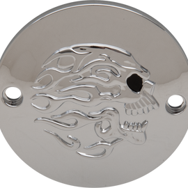 Flaming Skull Points Cover - Chrome