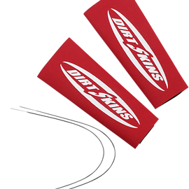 7.5" Standard Dirt Skins™ Fork Covers - 2 mm Neoprene - Red/White