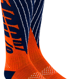 Torque Comfort Moto Socks - Navy/Orange - Large/XL