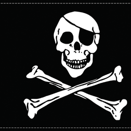 Jolly Roger Flag - 6" x 9"