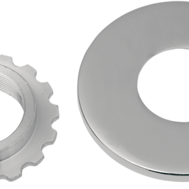 Steering Stem Bearing Adjusting Nut with Dust Cover - Chrome