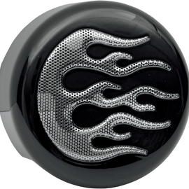 Horn Cover - Black with Chrome Flame