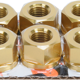 Aluminum Sprocket Nuts - Gold - 10 mm