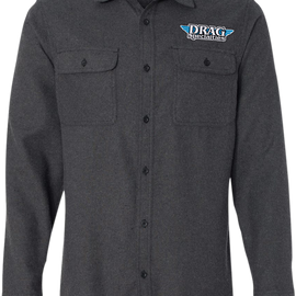 Drag Specialties Flannel Shirt - Charcoal - XL