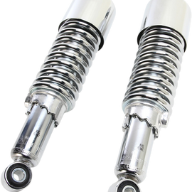 Custom Shorty Shocks with Shroud - Chrome Body/Chrome Spring Finish - Eye Lowering